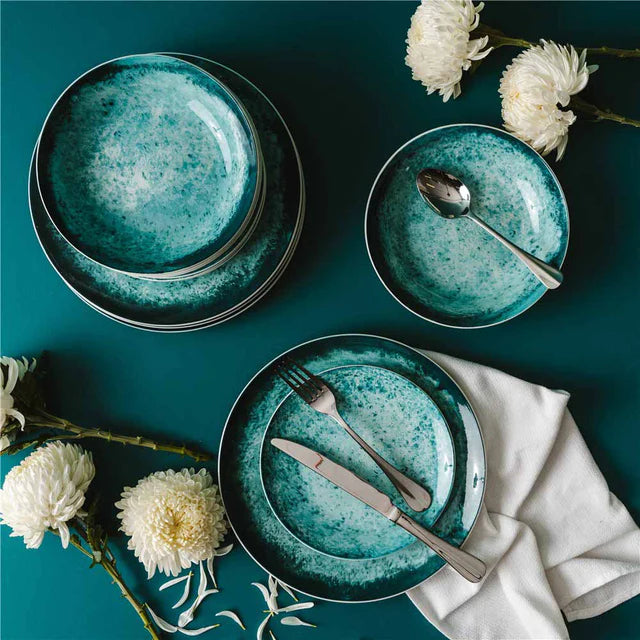12-Piece Dinnerware Set (Teal)
